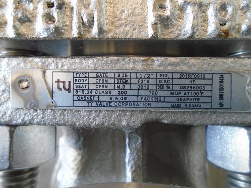 TY 1.5" 300# CF8M Gate Valve 201RF0912